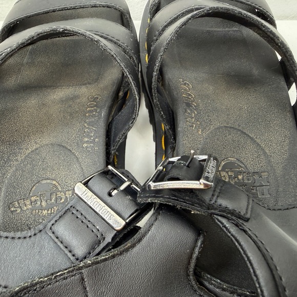 Dr. Martens Blaire Platform Strappy Sandals Womens 6 Black Hydro Leather AW004 - Picture 9 of 9